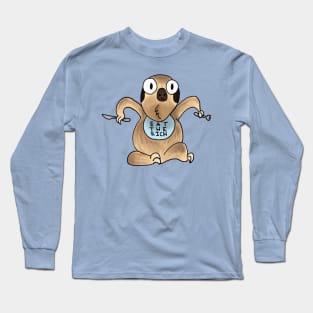 Hungry Sloth with Bib Long Sleeve T-Shirt